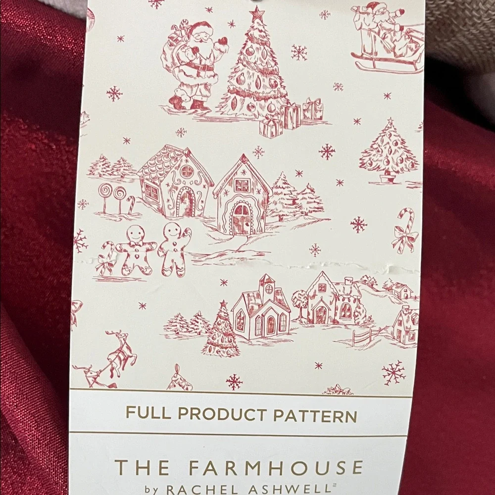 The Farmhouse Red and White Holiday Plush Blanket